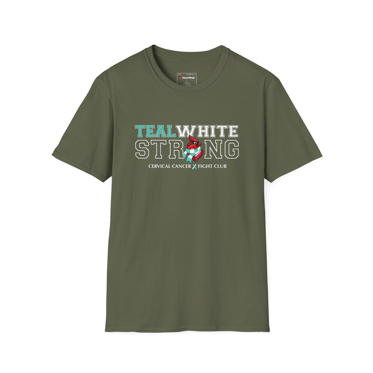 Teal White Strong - Cervical Cancer Fight Club T-Shirt