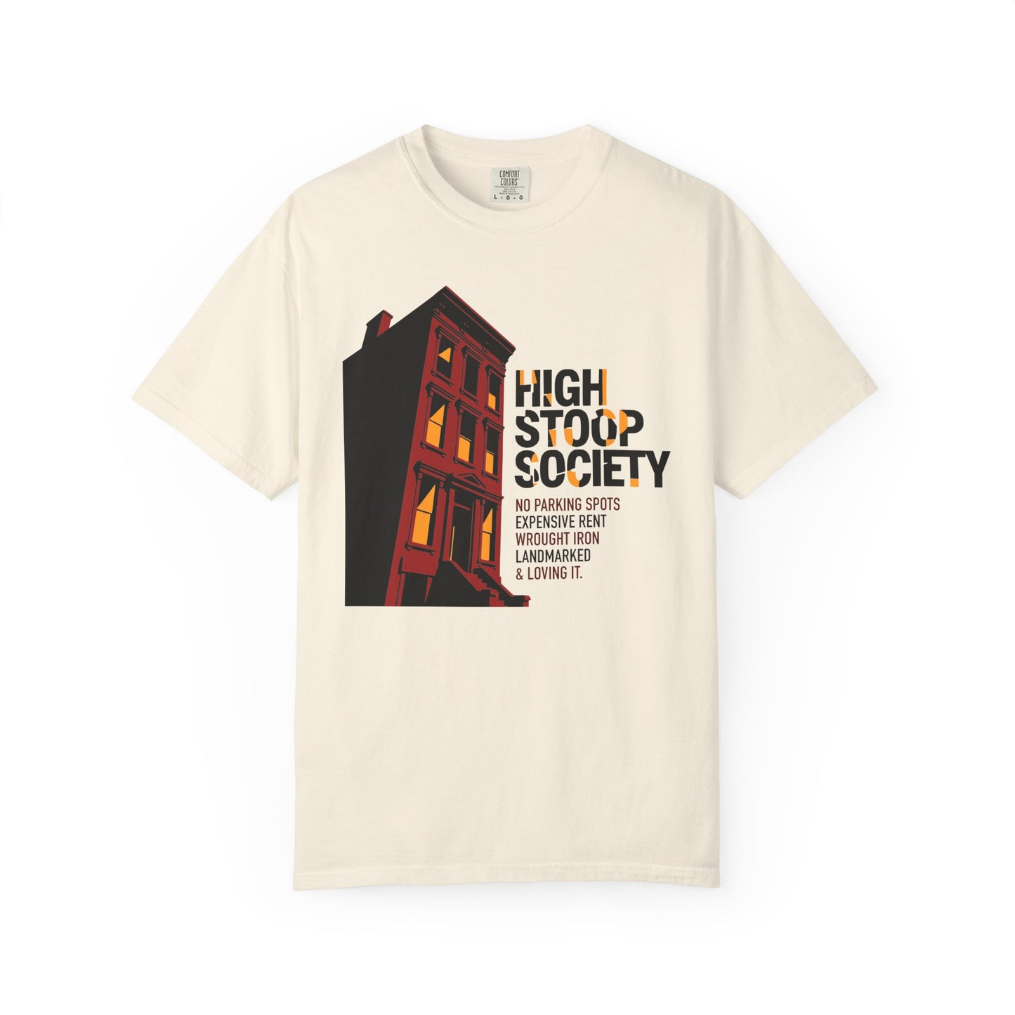 "High Stoop Society" T-Shirt — Vintage Brooklyn New York Brownstone Graphic Tee