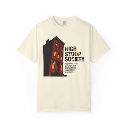 "High Stoop Society" T-Shirt — Vintage Brooklyn New York Brownstone Graphic Tee