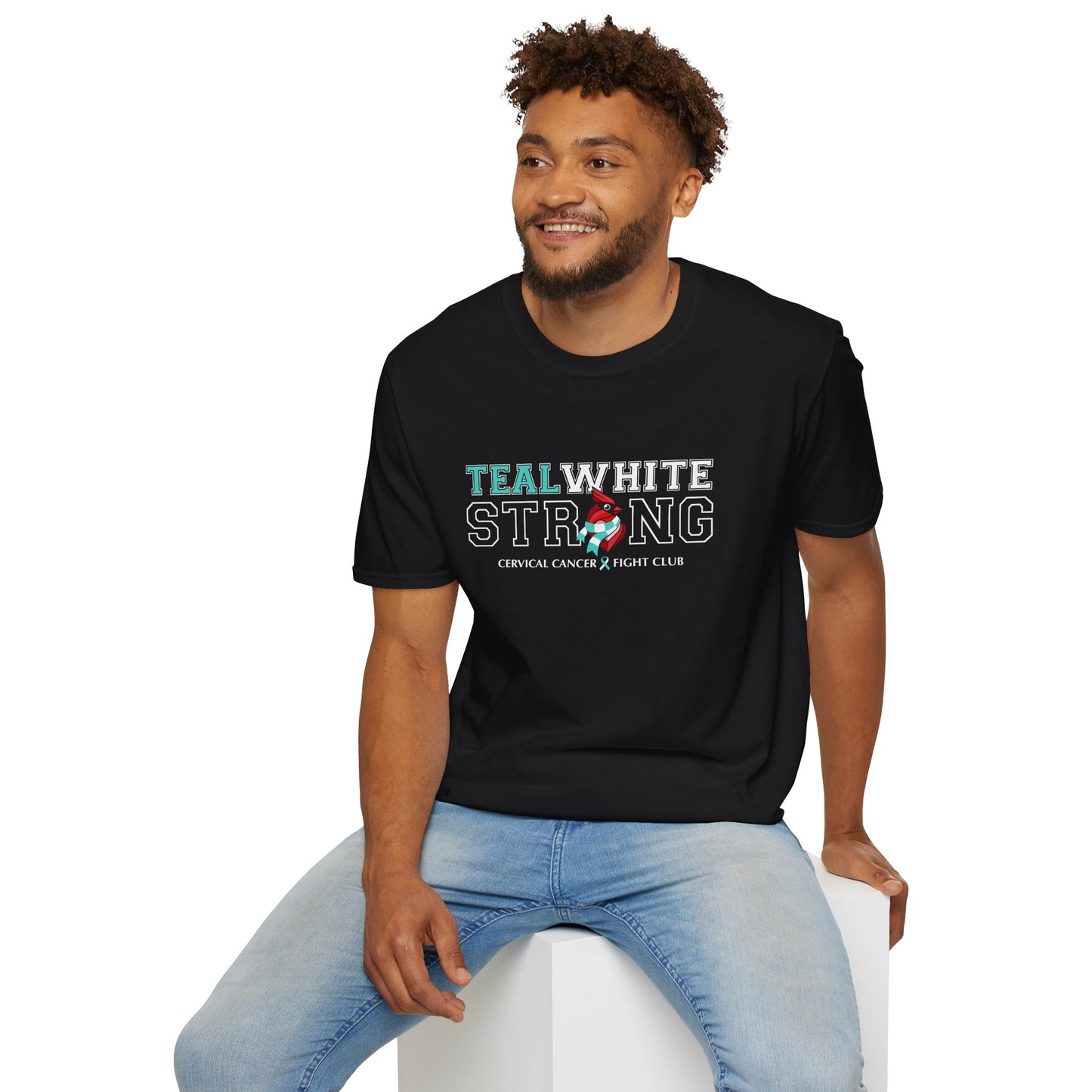 Teal White Strong - Cervical Cancer Fight Club T-Shirt