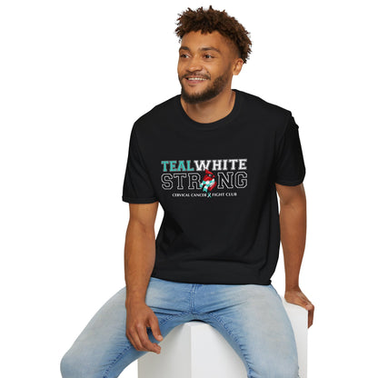 Teal White Strong - Cervical Cancer Fight Club T-Shirt