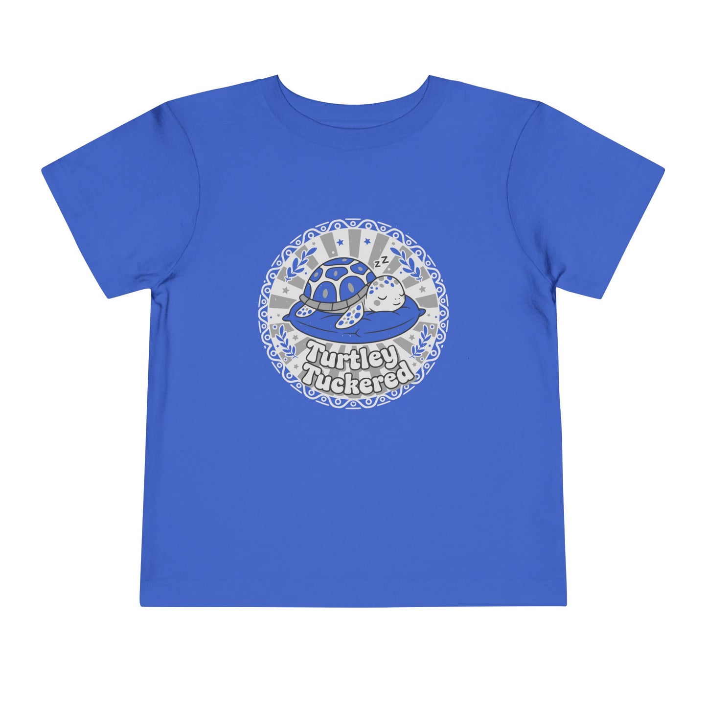 "Turtley Tuckered" Toddler Tee —  Cute Nap-Time Turtle Graphic Shirt