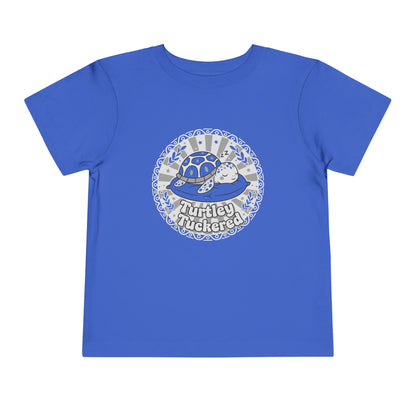 "Turtley Tuckered" Toddler Tee —  Cute Nap-Time Turtle Graphic Shirt