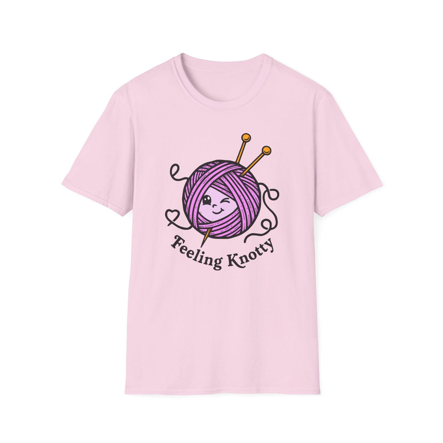Feeling Knotty T-Shirt — Cute Knitting Yarn Ball Tee for Crafters