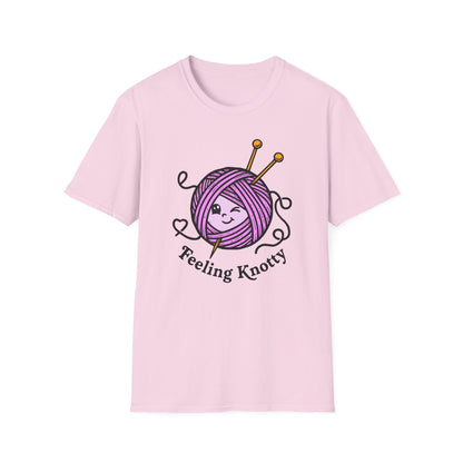 Feeling Knotty T-Shirt — Cute Knitting Yarn Ball Tee for Crafters