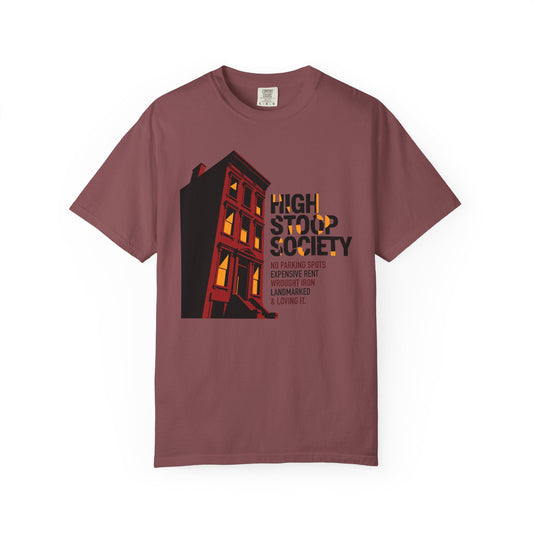 "High Stoop Society" T-Shirt — Vintage Brooklyn New York Brownstone Graphic Tee
