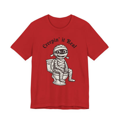 "Creepin' It Real" Vintage Tee - Funny Mummy on a Potty T-Shirt