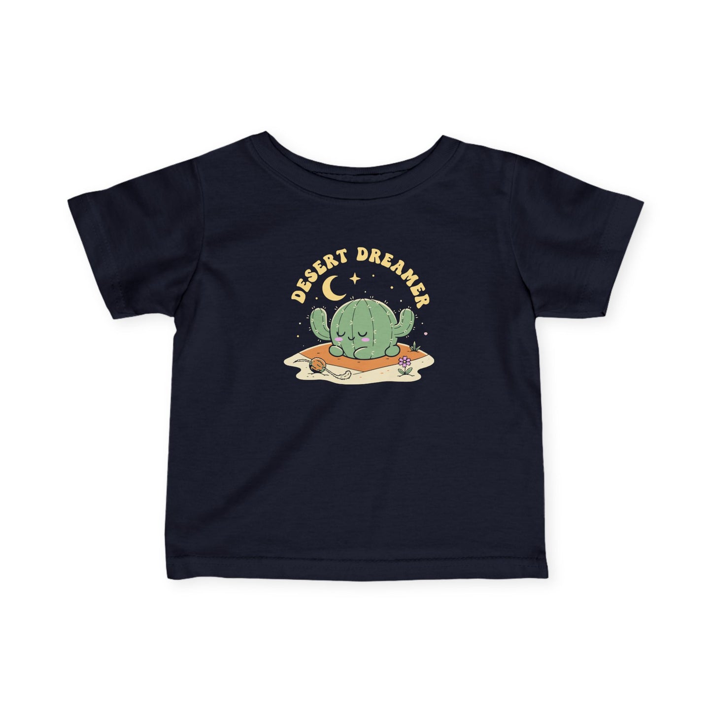 “Desert Dreamer” Infant Tee — Cute Sleeping Cactus Baby Shirt