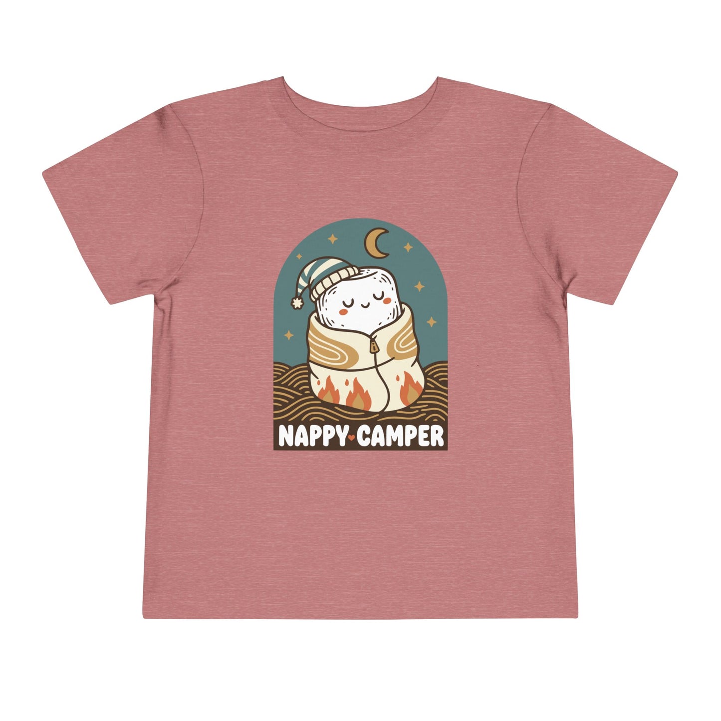 "Nappy Camper" Toddler Tee — Cute Sleeping Camper Graphic Shirt