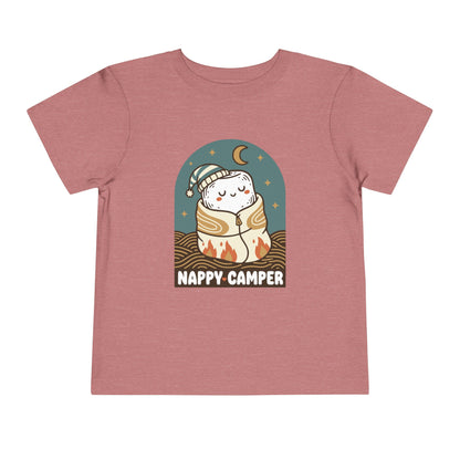 "Nappy Camper" Toddler Tee — Cute Sleeping Camper Graphic Shirt