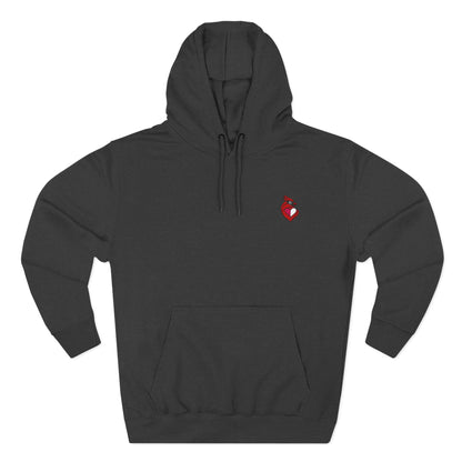heartinal® "Snug as a Cardinal" Heart Chest Hoodie — Small Embroidered Bird Pullover