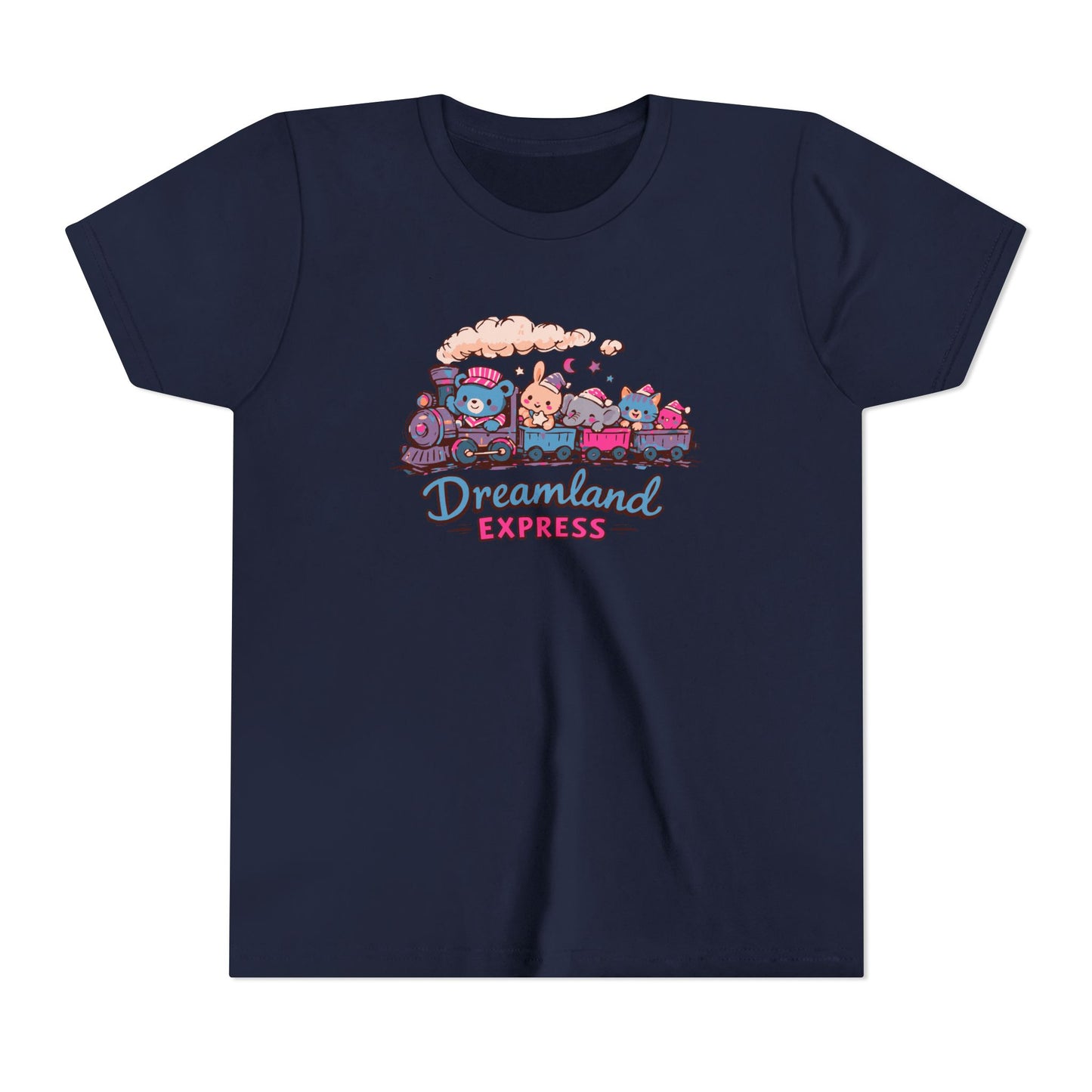 "Dreamland Express" Youth Tee — Cute Train & Animal Crew Kids Shirt