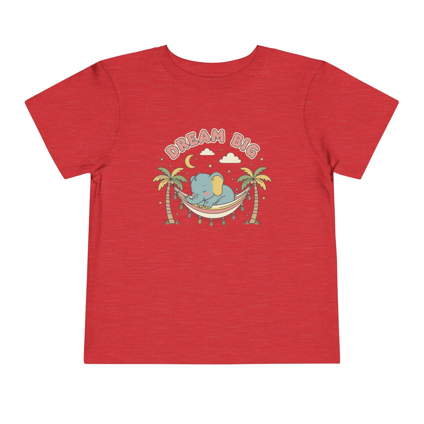 "Dream Big" Toddler Tee — Elephant Hammock Sleeping Graphic