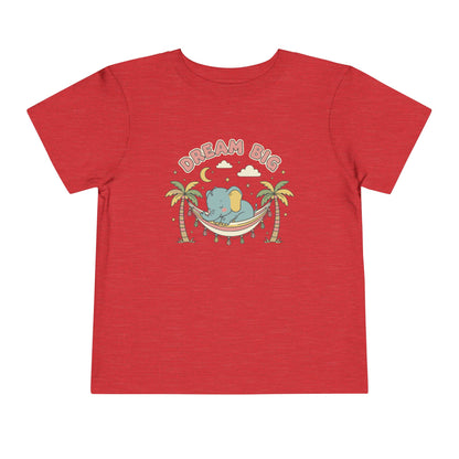 "Dream Big" Toddler Tee — Elephant Hammock Sleeping Graphic