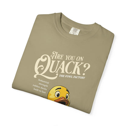 "Are You On Quack?" Graphic T-Shirt — Vintage Illustration Rubber Duck Tee