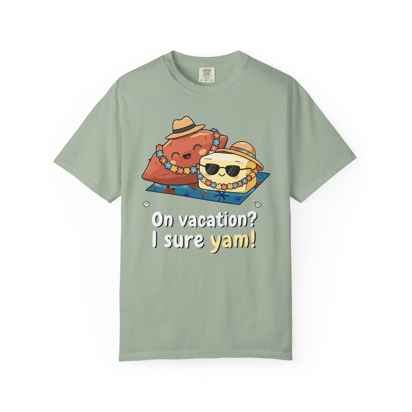 "On vacation? I sure yam!" Couples Tee — Cute Yam Butter Summer Vacation Vibes T-Shirt