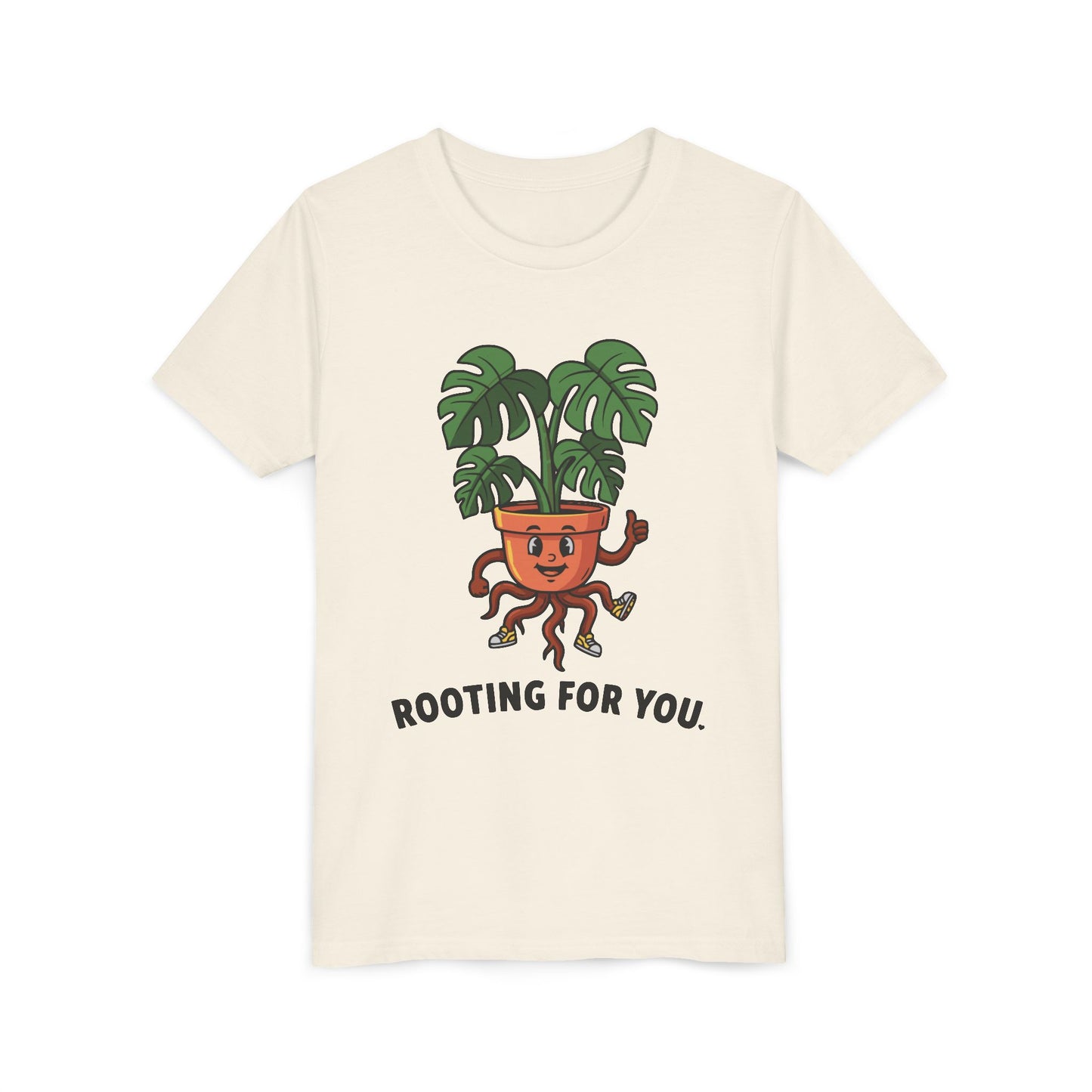 "Rooting For You" Youth Tee — Cute Plant Pot Support Graphic T-Shirt