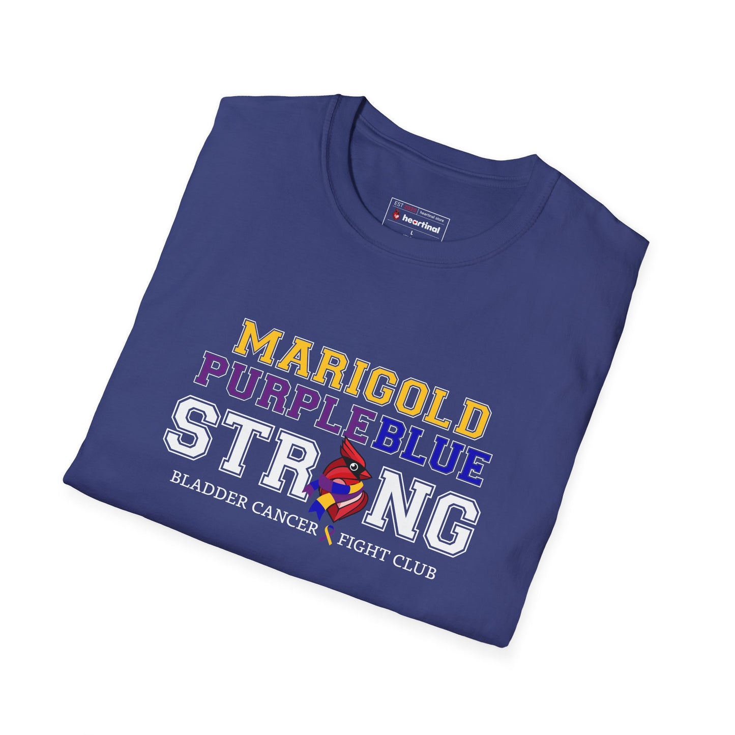 Marigold Purple Blue Strong T-Shirt — Bladder Cancer Awareness Fundraiser Tee
