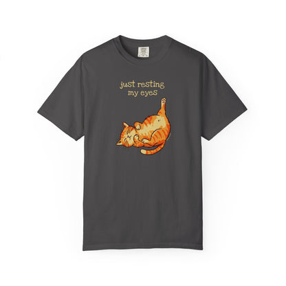 "Just Resting My Eyes" T-Shirt — Awkward Cat Nap Graphic Tee