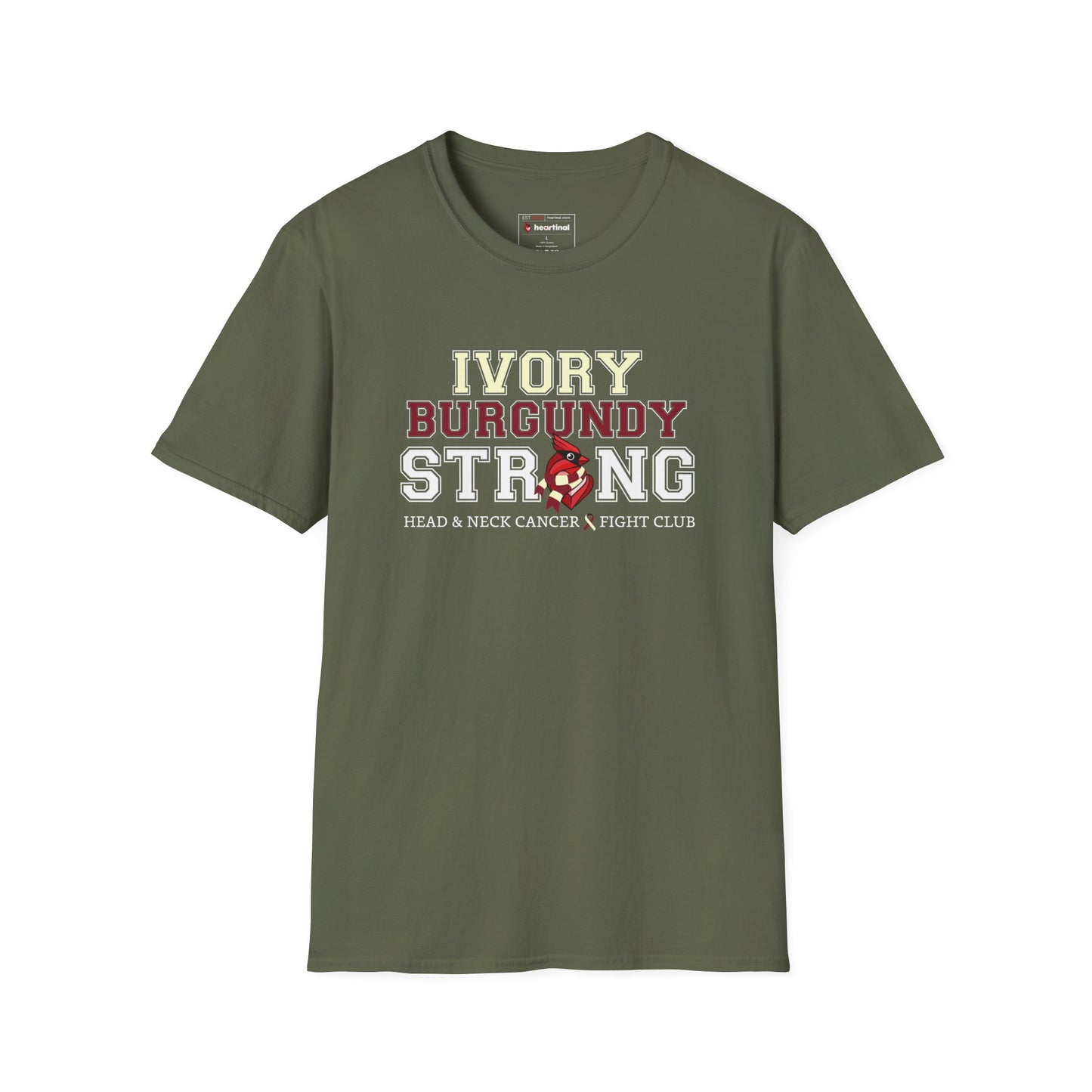 Ivory Burgundy Strong T-Shirt — Head & Neck Cancer Fight Club Awareness Tee
