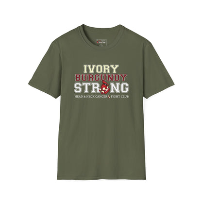 Ivory Burgundy Strong T-Shirt — Head & Neck Cancer Fight Club Awareness Tee