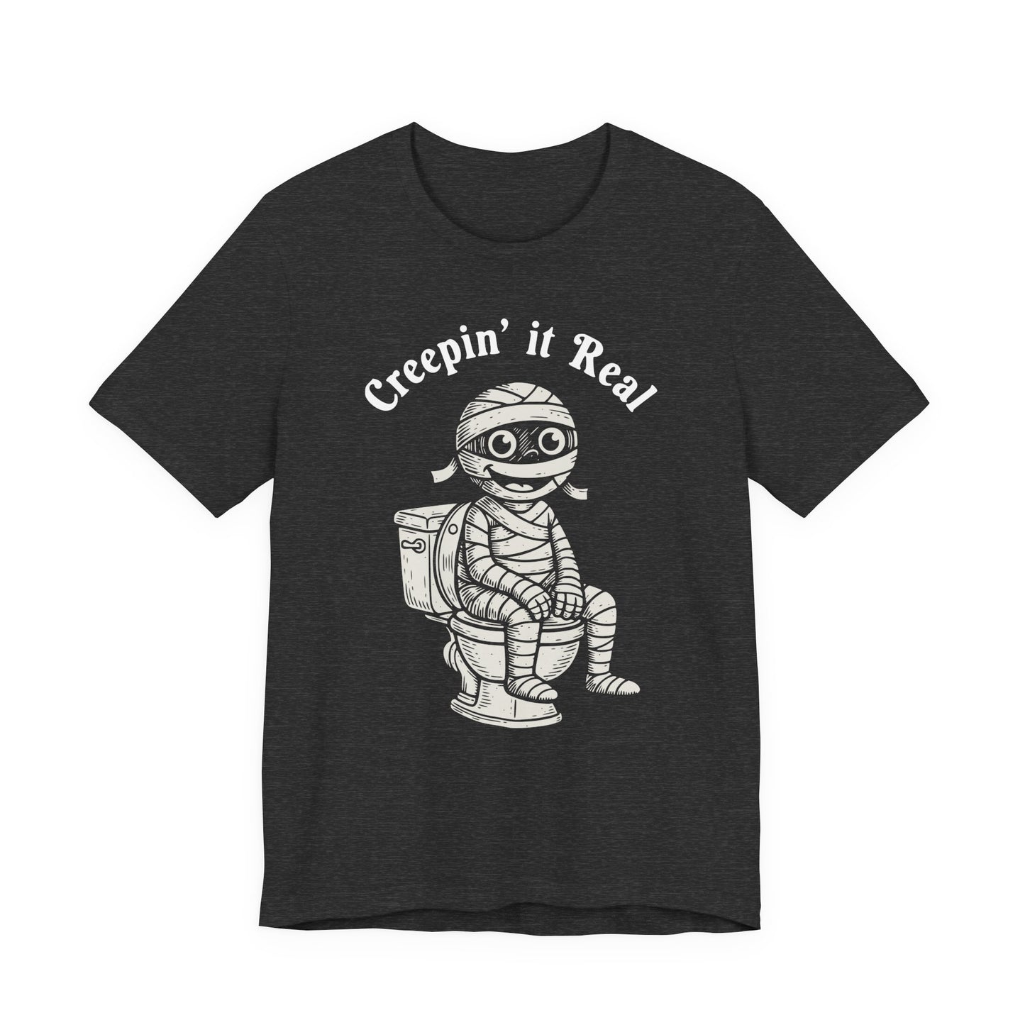 "Creepin' It Real" Vintage Tee - Funny Mummy on a Potty T-Shirt