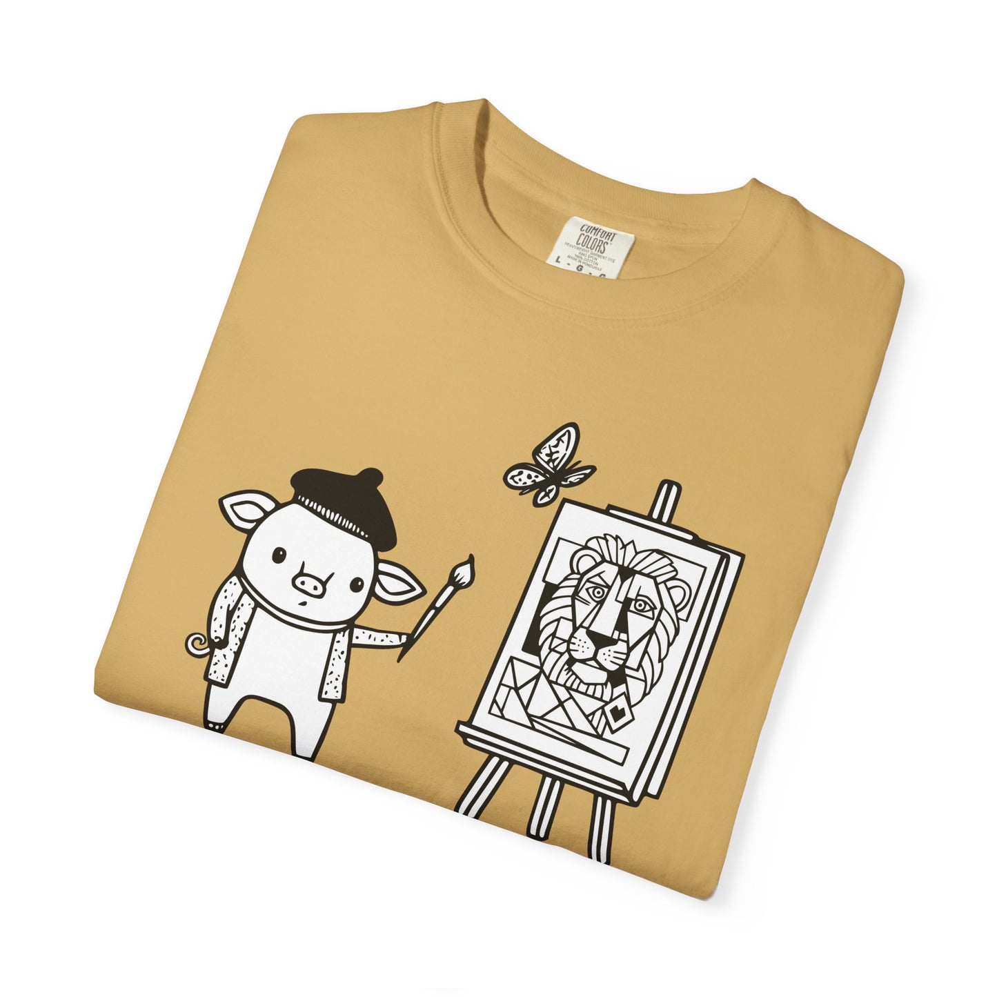 "Pigcasso" Pigment T-Shirt — Cute Pig Artist Illustration Painter Tee