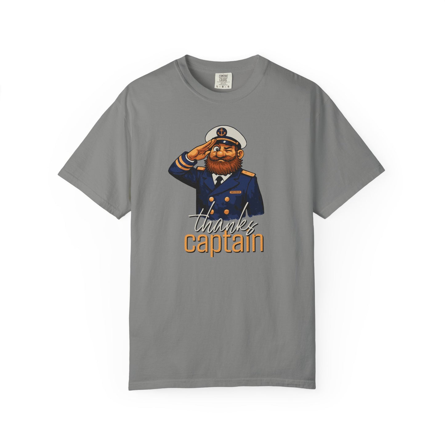 Captain Obvious Salute T-Shirt — "Thanks, Captain" Nautical Crew Tee