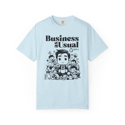 "Business as Usual" T-Shirt — Cute Chibi Office Worker Graphic Tee