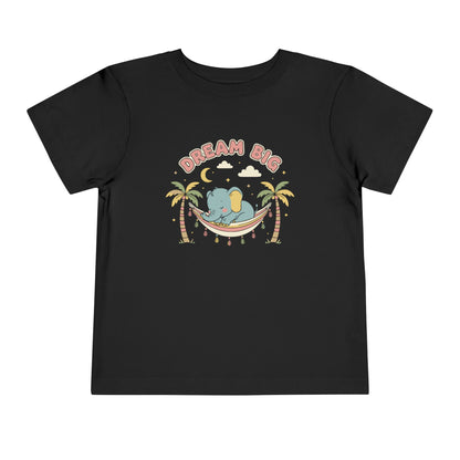 "Dream Big" Toddler Tee — Elephant Hammock Sleeping Graphic