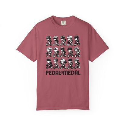 Pedal for the Medal Graphic Tee — Cute Cycling Crew Illustration T-Shirt