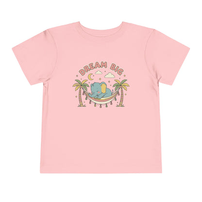 "Dream Big" Toddler Tee — Elephant Hammock Sleeping Graphic