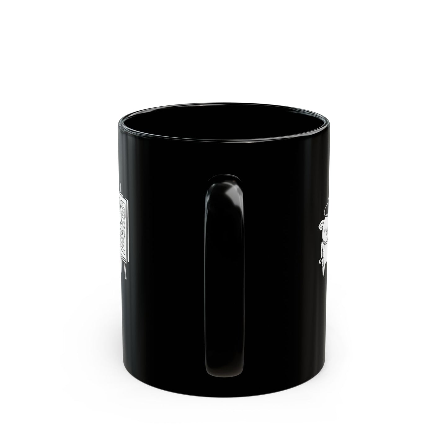 'Pigcasso' Pig Artist Black Ceramic Mug — Cute Art Lover Coffee Cup (11oz, 15oz)