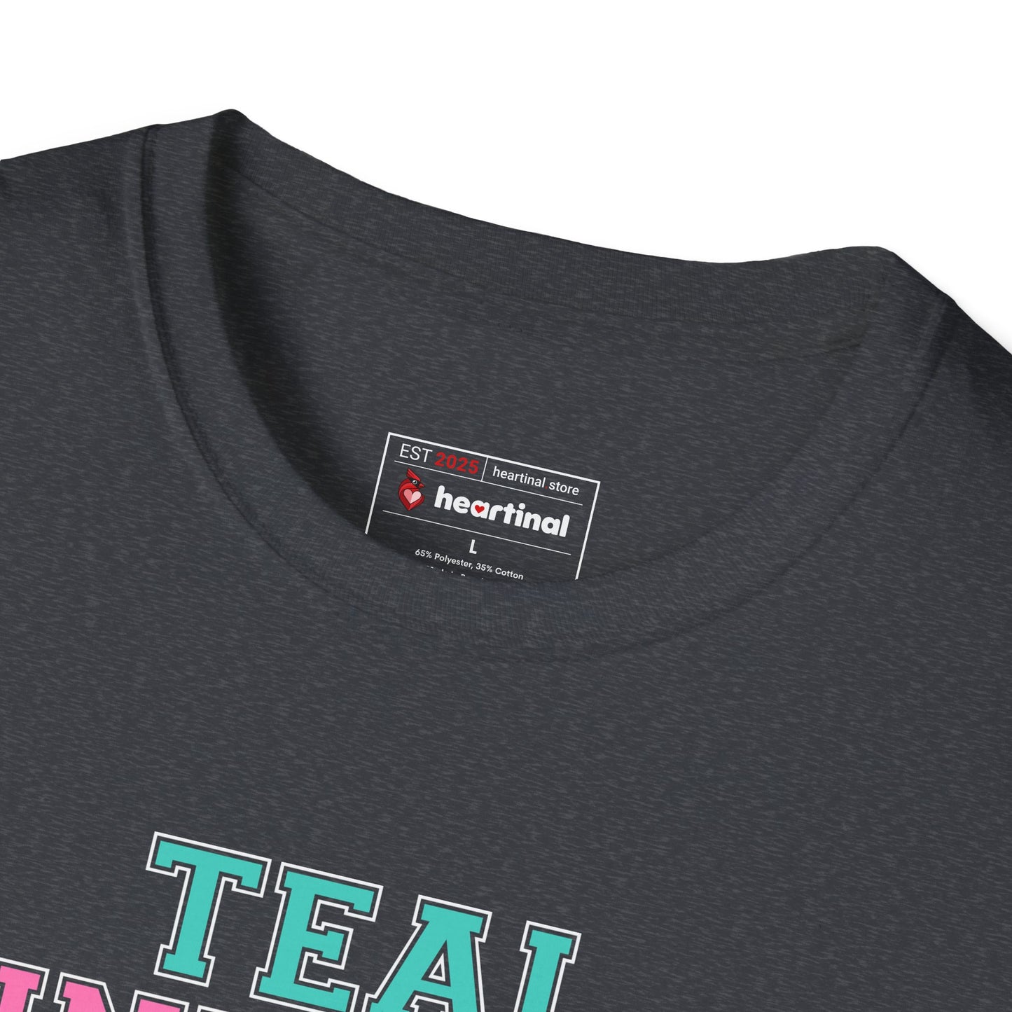 Teal Pink Blue Strong T-Shirt – Thyroid Cancer Awareness Ribbon Support Tee