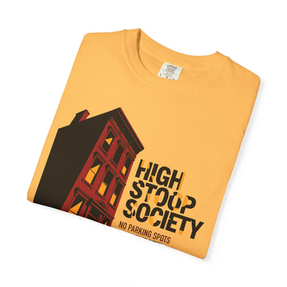 "High Stoop Society" T-Shirt — Vintage Brooklyn New York Brownstone Graphic Tee