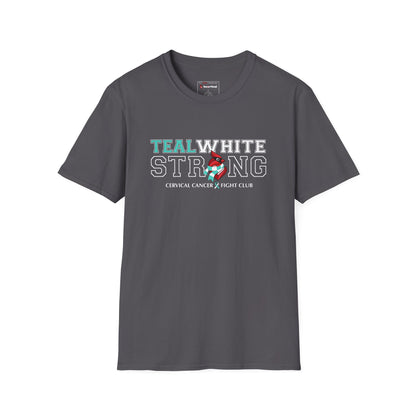 Teal White Strong - Cervical Cancer Fight Club T-Shirt
