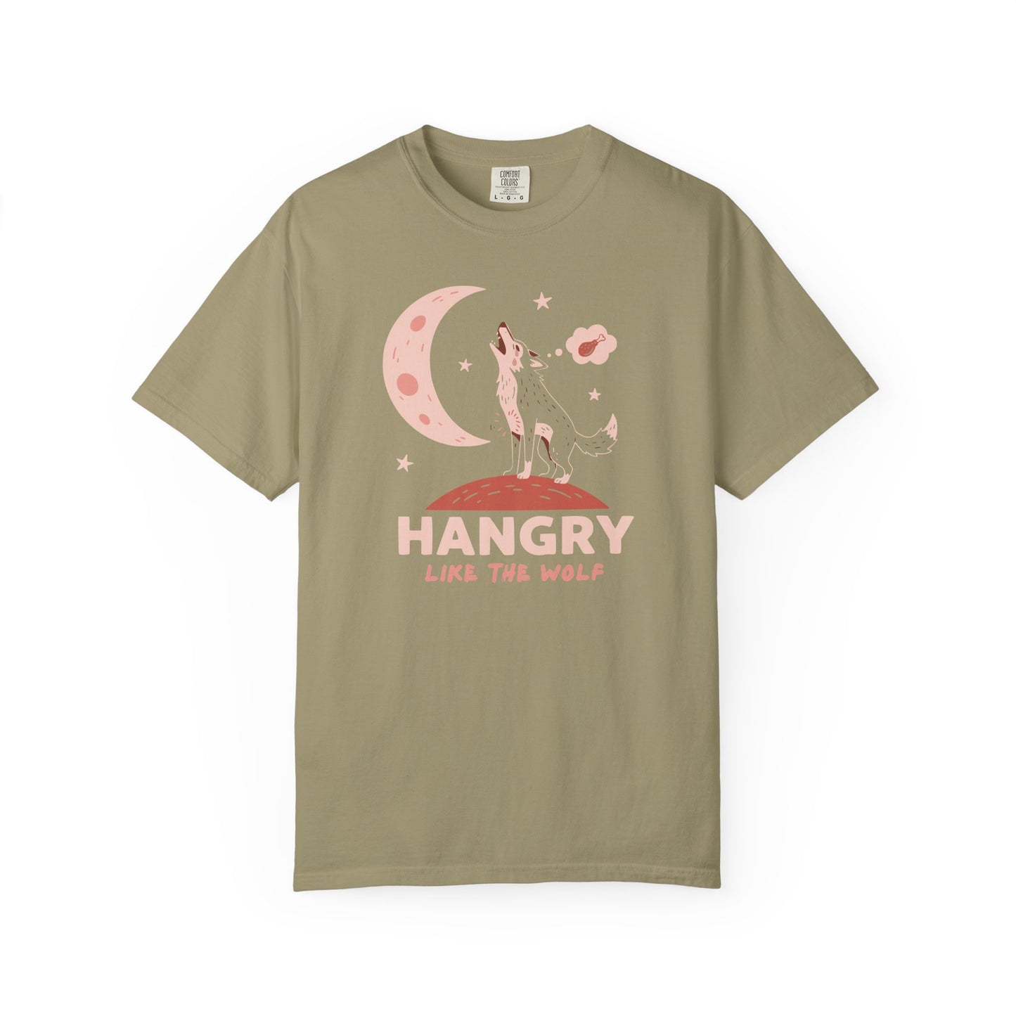 Hangry Like the Wolf T-Shirt — Cute Howling Wolf Graphic Tee