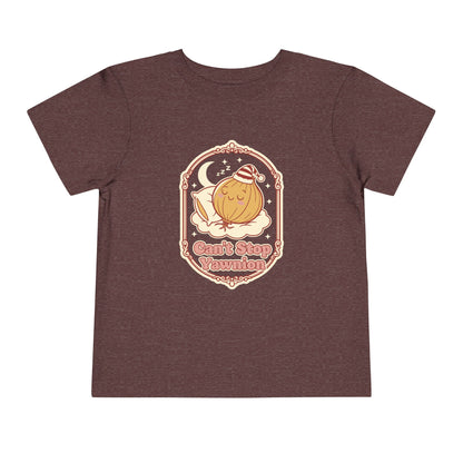 "Can't Stop Yawnion" Toddler Tee — Cute Sleeping Onion Graphic