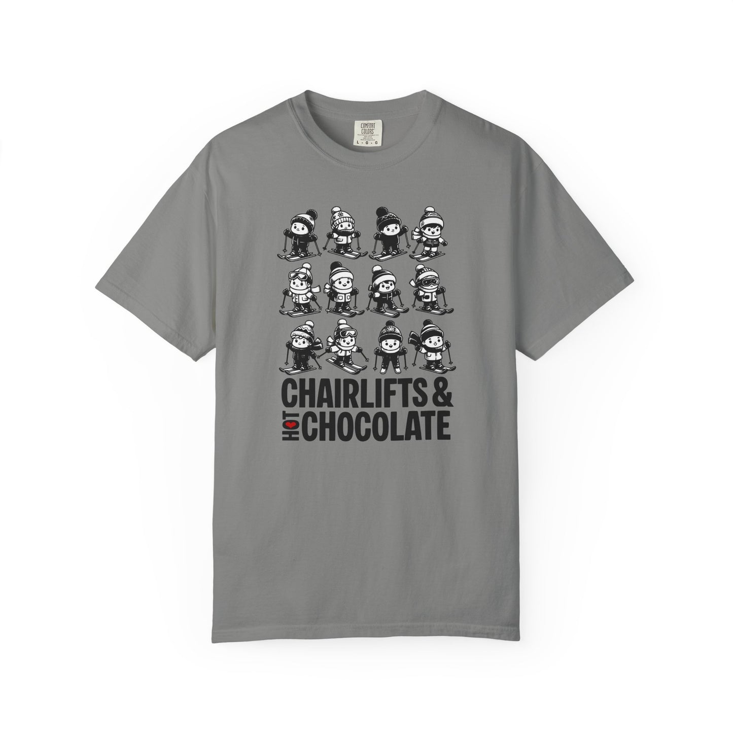 Chairlifts & Hot Chocolate T-Shirt — Cute Ski Lovers Winter Tee