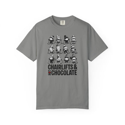Chairlifts & Hot Chocolate T-Shirt — Cute Ski Lovers Winter Tee
