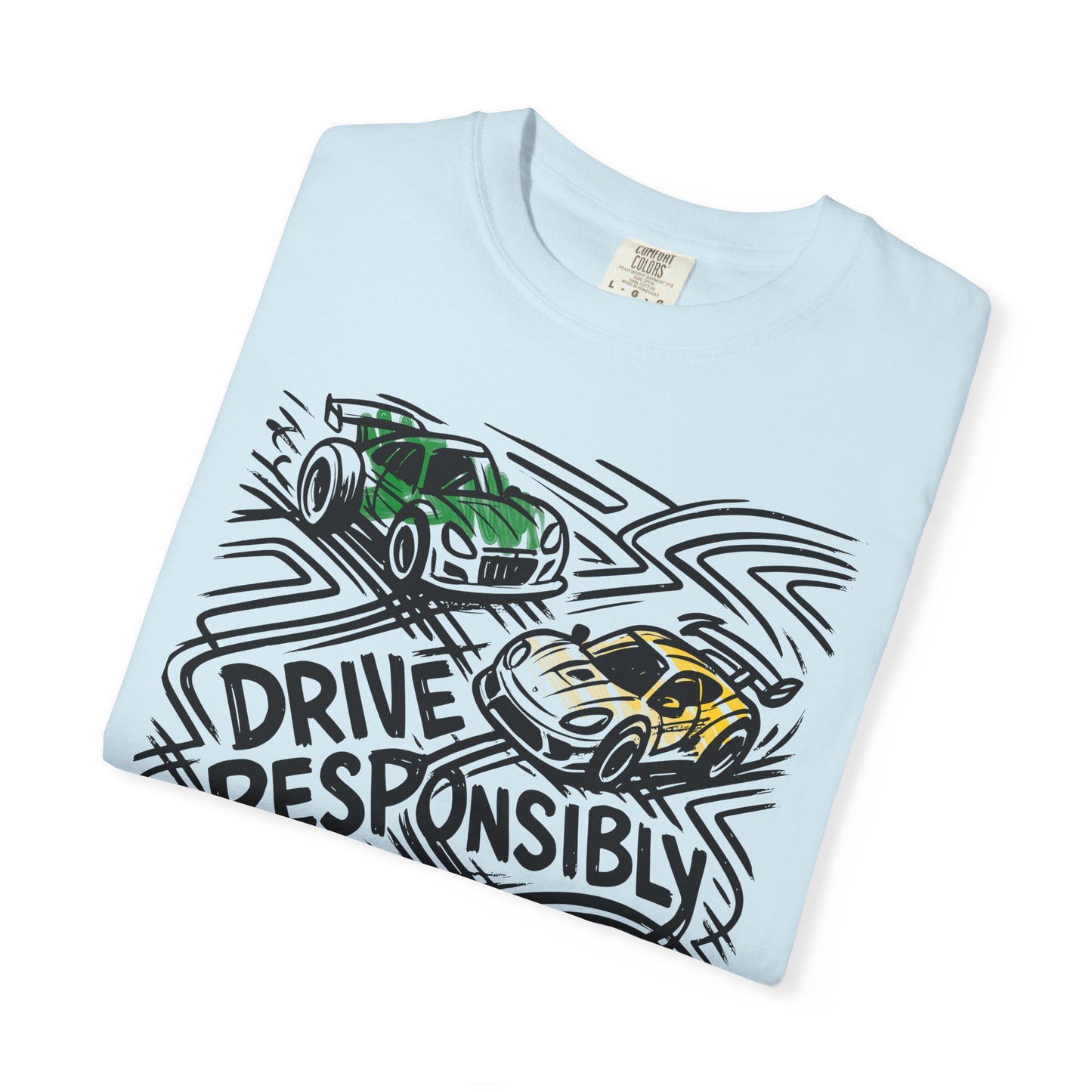 Drive Responsibly Vintage Car T-Shirt — Retro Racer Awareness Graphic Tee