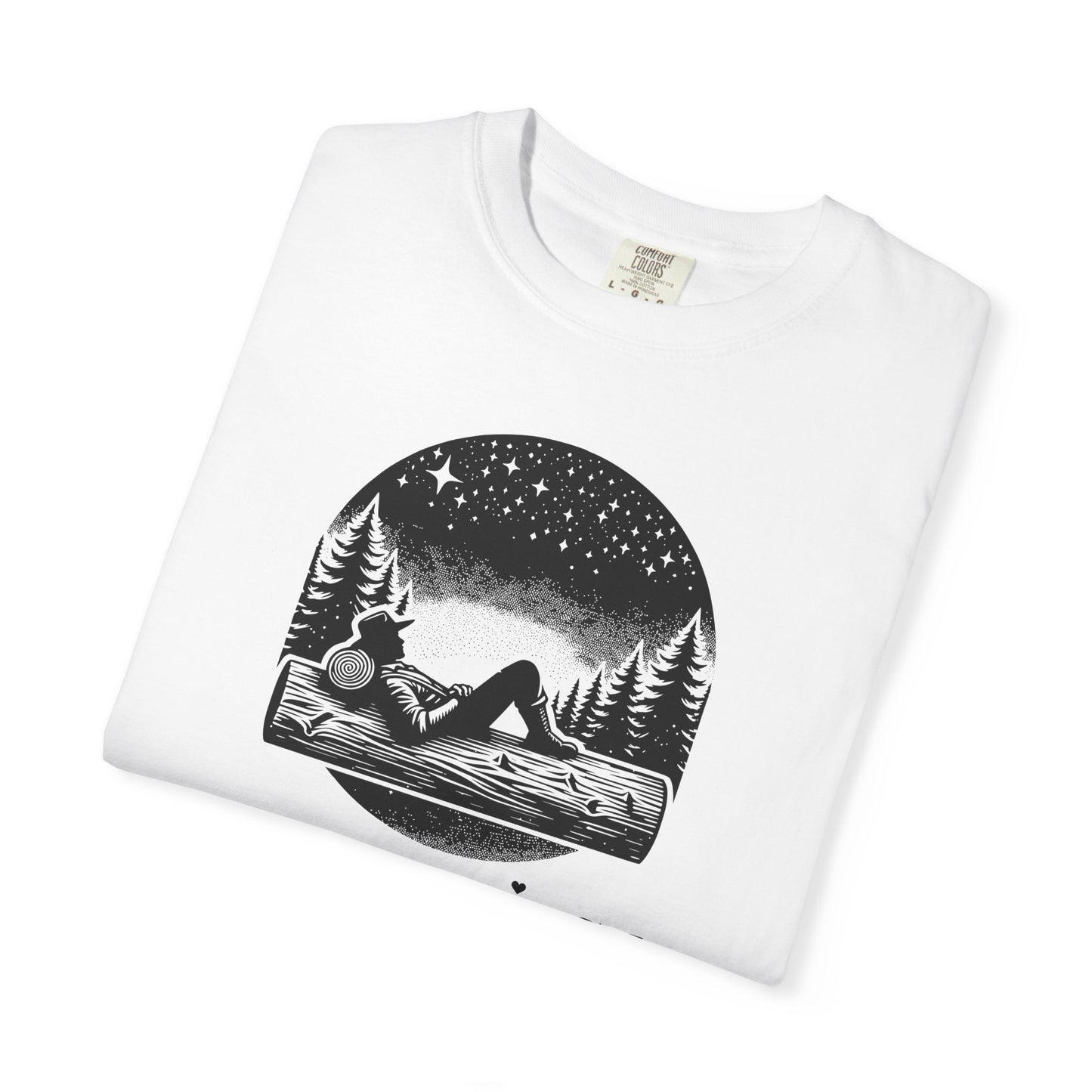 Slumberjack Campfire Graphic T-Shirt — Relaxing Night Sky Outdoor Tee