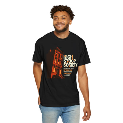 "High Stoop Society" T-Shirt — Vintage Brooklyn New York Brownstone Graphic Tee