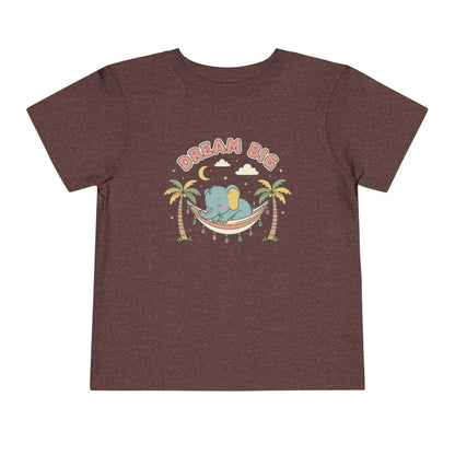 "Dream Big" Toddler Tee — Elephant Hammock Sleeping Graphic