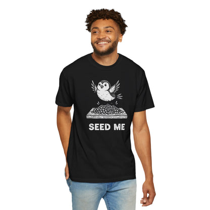 "Seed Me" Bird Watching T-Shirt - Funny Birder Gift - Bird Lover Humor