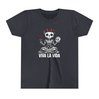 'Viva La Vida' Youth Tee - Day of the Dead Skull Girl Graphic
