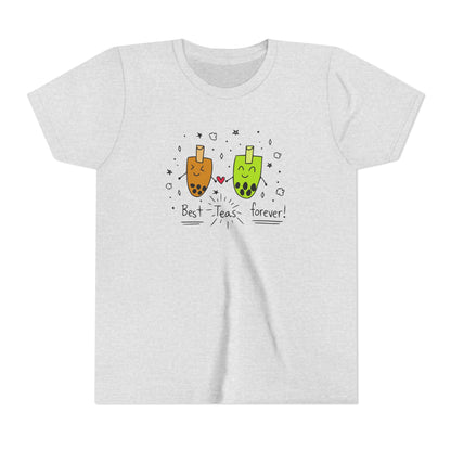"Best Teas Forever" Youth Tee – Cute Bubble Tea Friends BFF Graphic T-Shirt
