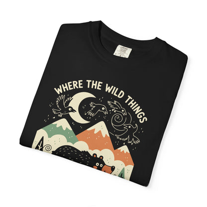 "Where the Wild Things Poop Freely" T-Shirt - Nature Wildlife Outdoors Bird Bear Graphic Tee