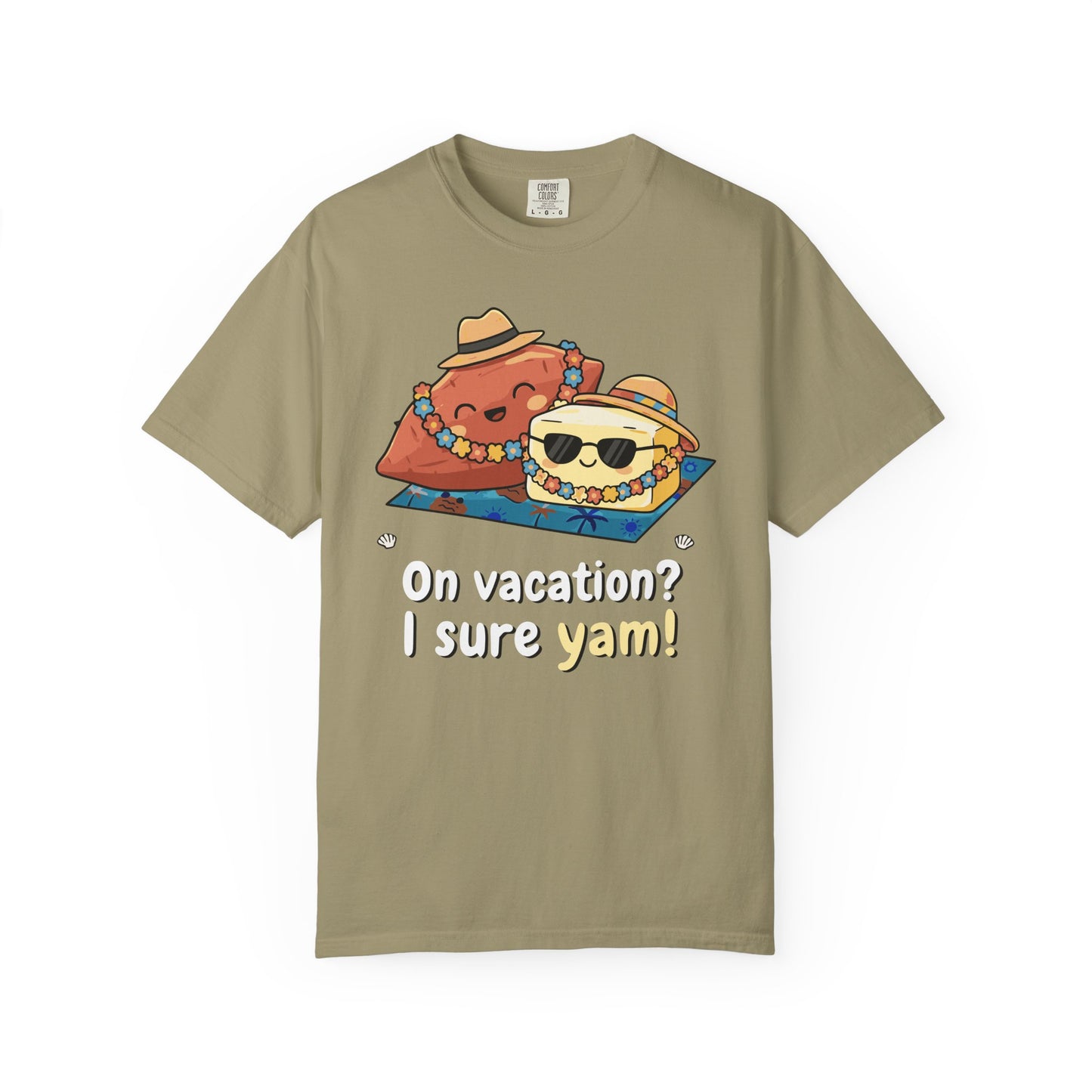 "On vacation? I sure yam!" Couples Tee — Cute Yam Butter Summer Vacation Vibes T-Shirt