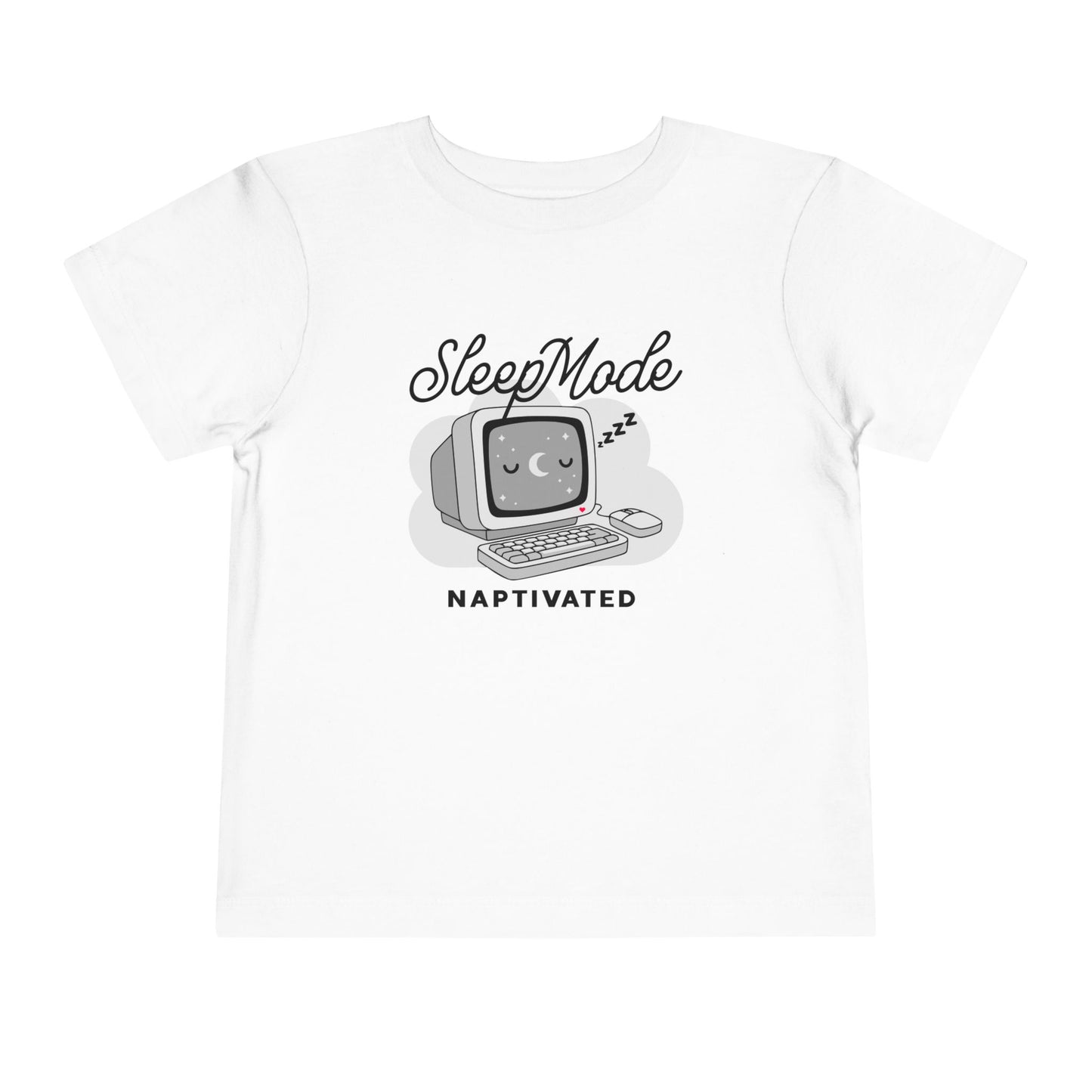 "Sleep Mode Naptivated" Toddler Tee — Cute Vintage Computer Nap T-Shirt